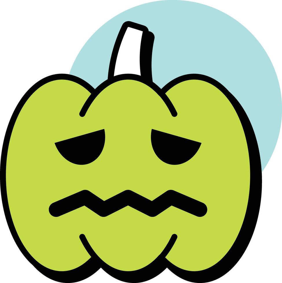 Halloween Pumpkin Bold Halloween Circle Color Outline Icon Style vector