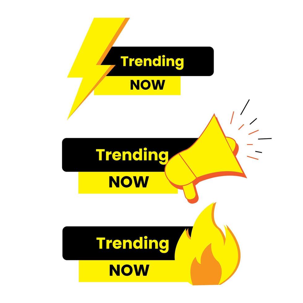 trending now tag design vector