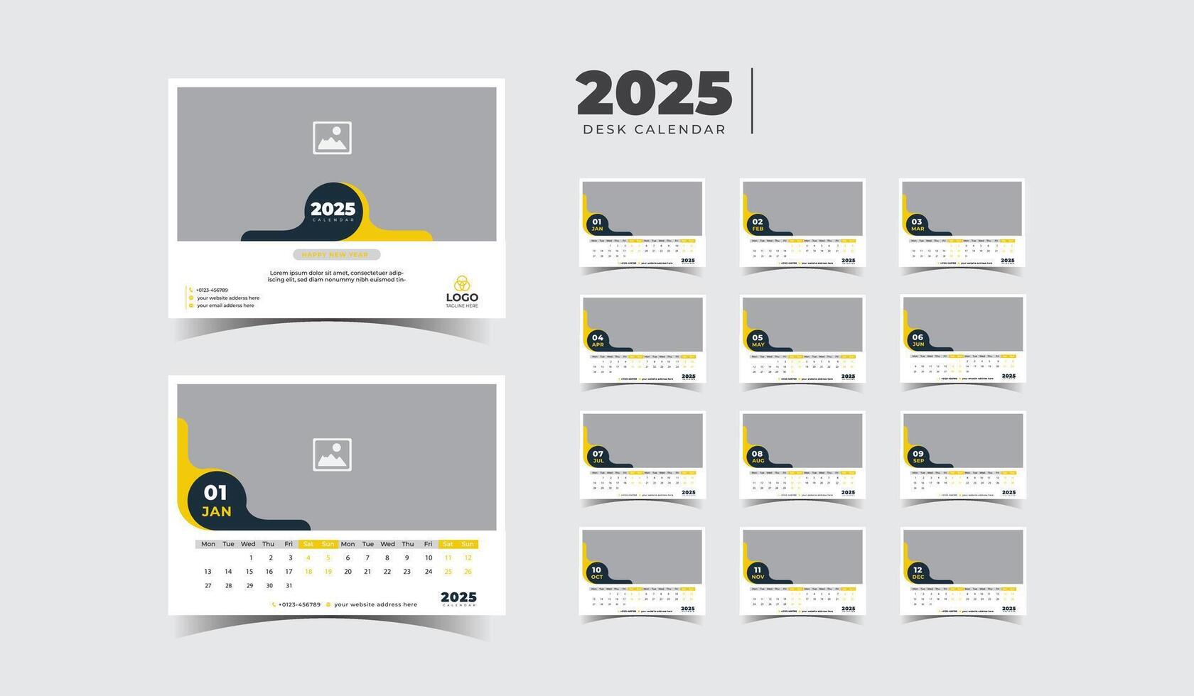Daily Motivation 2025 Desk Calendar with Inspiring Quotes vector