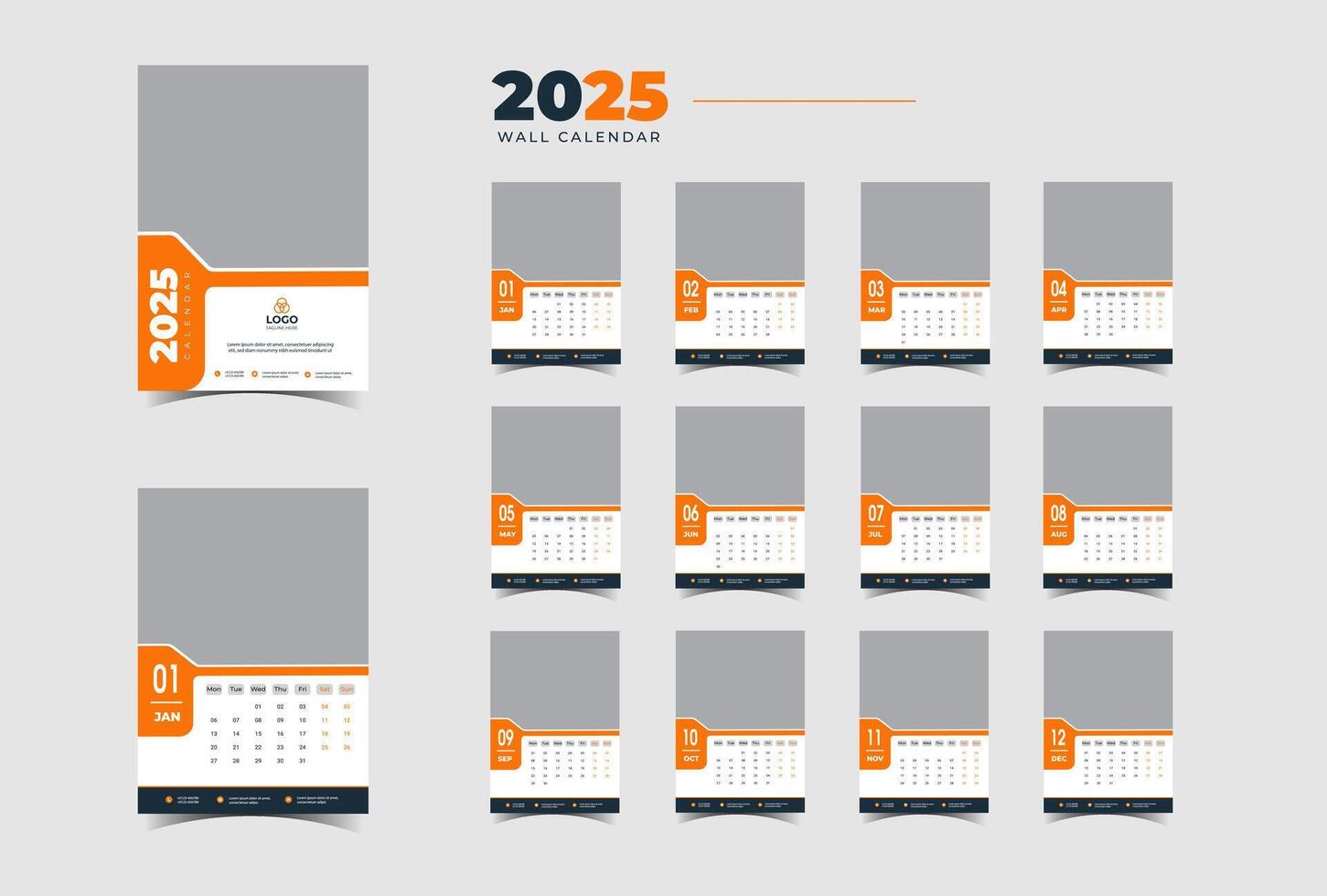 2025 Wall Calendar A Year in Design vector