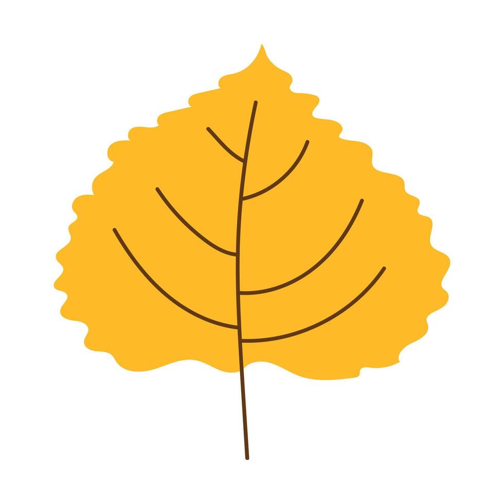 Autumn leaves in minimalist hand drawn style isolated. Simple flat images for decoration posters banner in Fall season. Yellow red orange leaf. vector