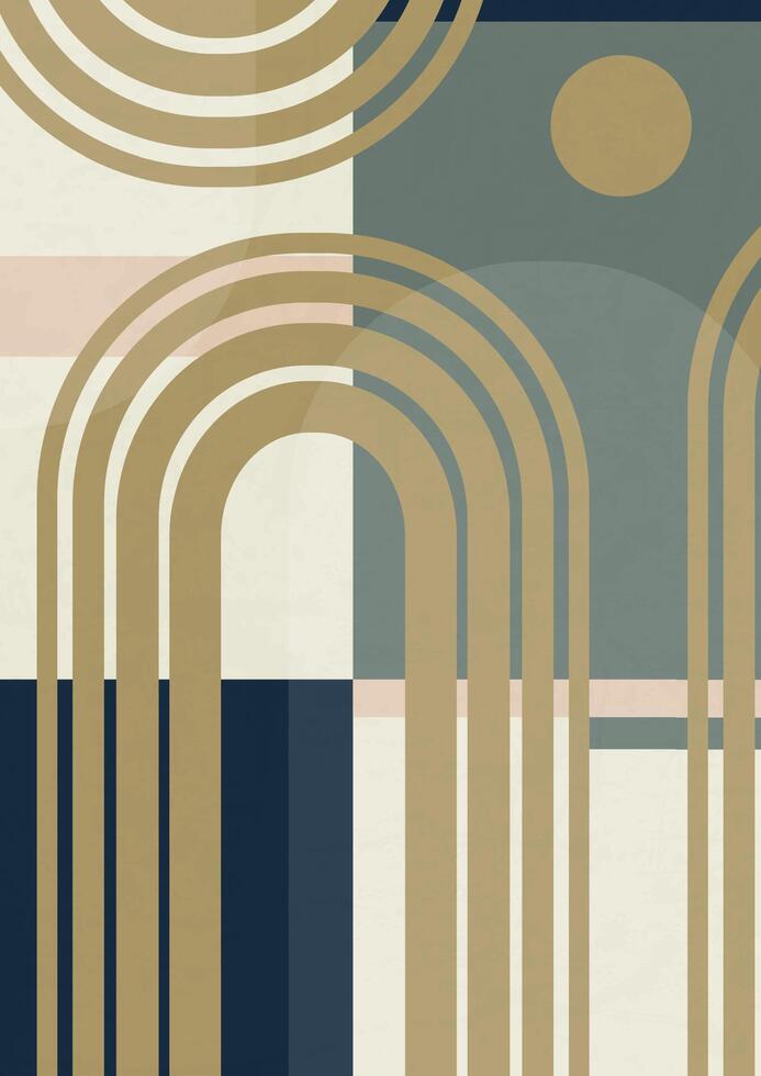 Modern abstract aesthetic background with geometric balance shapes. Wall decor vector