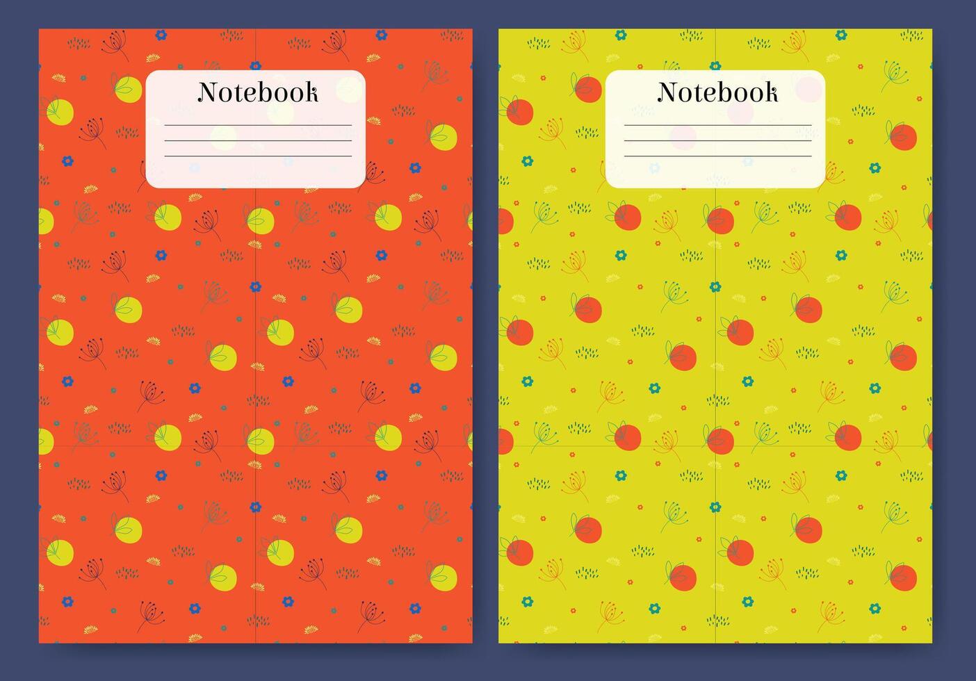 Childish school notebook cover design template. Diary cover page design flourish illustration vector
