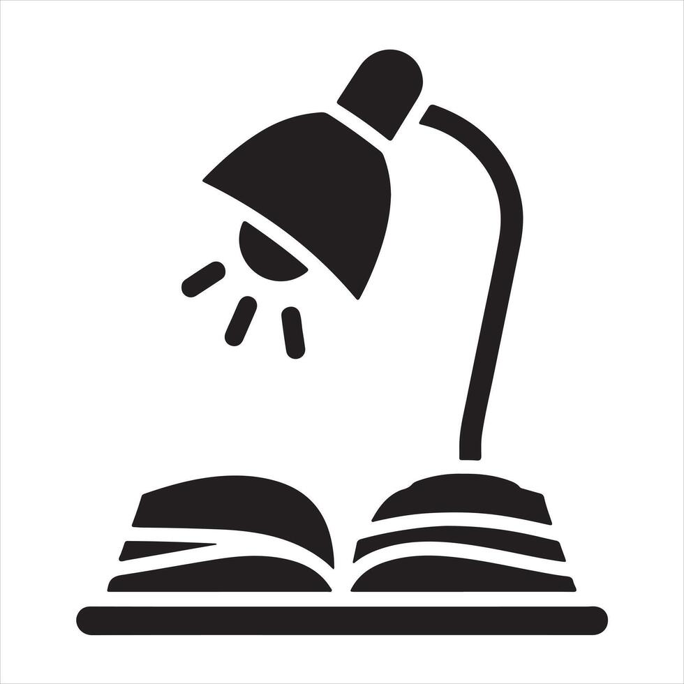 Table reading lamp icon silhouette on white background vector