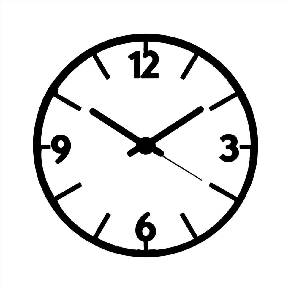 Clock silhouette on white background vector