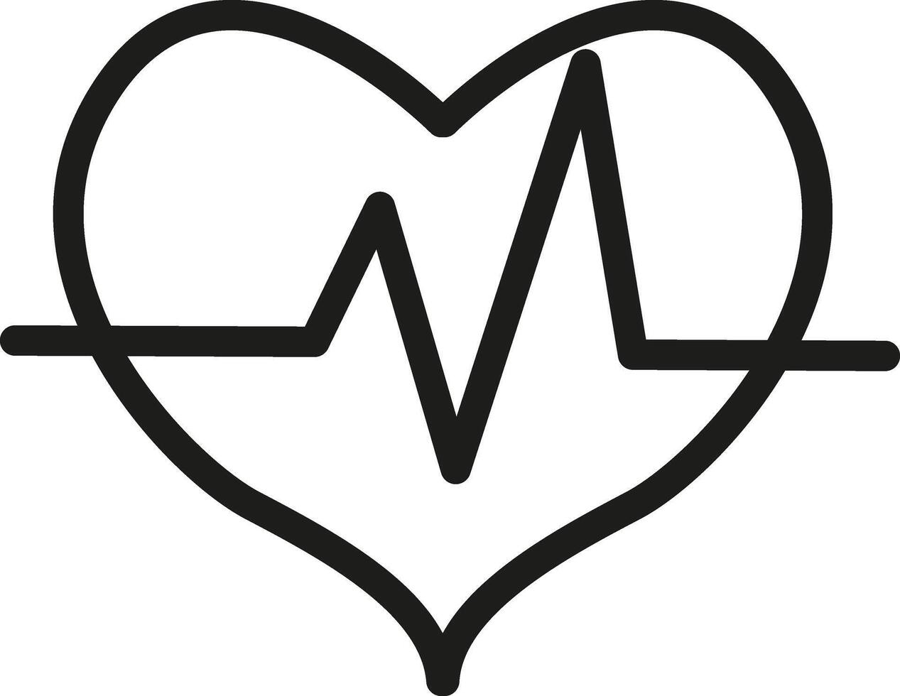 Heart Icon With Pulse. illustration of a heartbeat. Logo for Medical Sites and Applications. vector