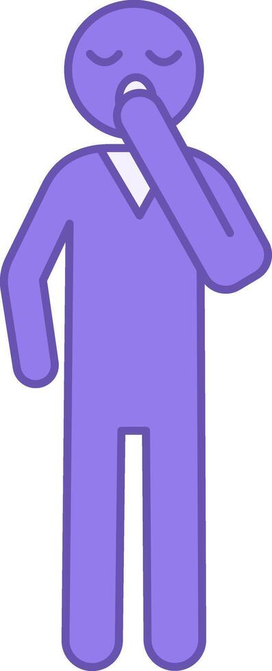 Colored Icon Bored. Icon of a Man Yawning from Boredom. Emotions, Mental Health. Mood Concept vector