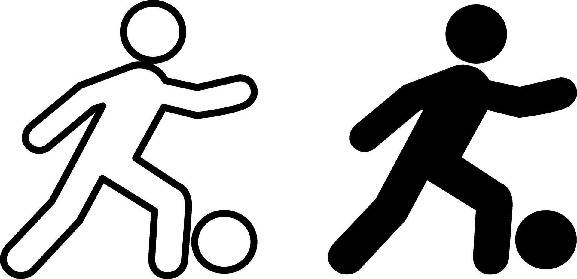 Football Player Icon. Illustration of a Man Playing with a Ball. Sports Icon vector
