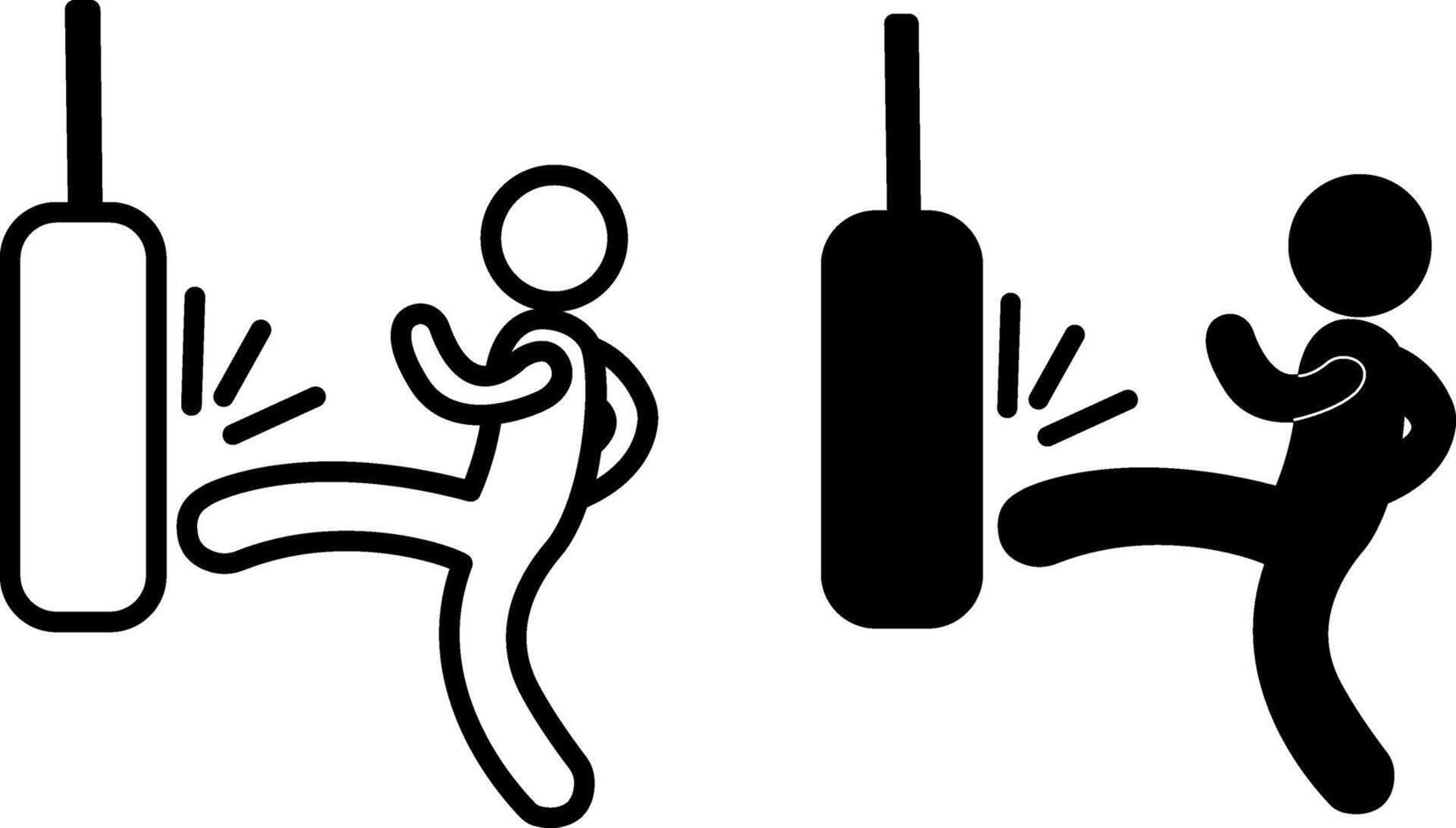 Punching Bag Hit icon. Illustration of a Boxer. Sports Logo vector