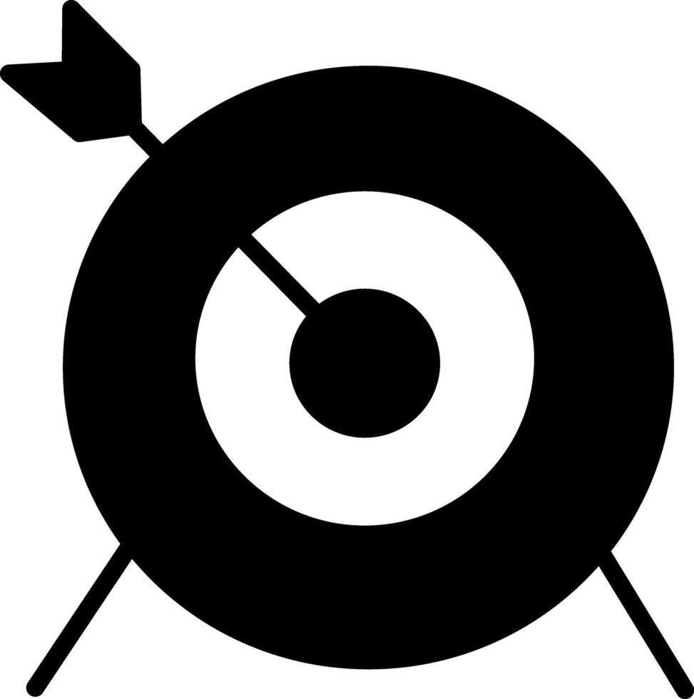 Black Target Icon with Dart. Darts. Lucky Shot at the Target. Symbol for Website vector