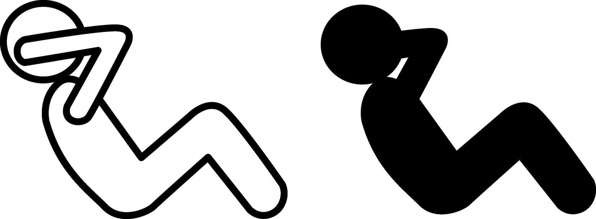 Abs workout icons. Black and White Fitness Illustration. Sports Logo vector