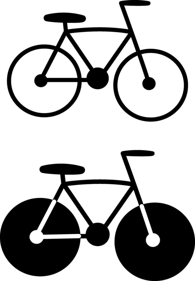 Bicycle icons. Illustration of Black and White Bicycle. Sports Icon vector