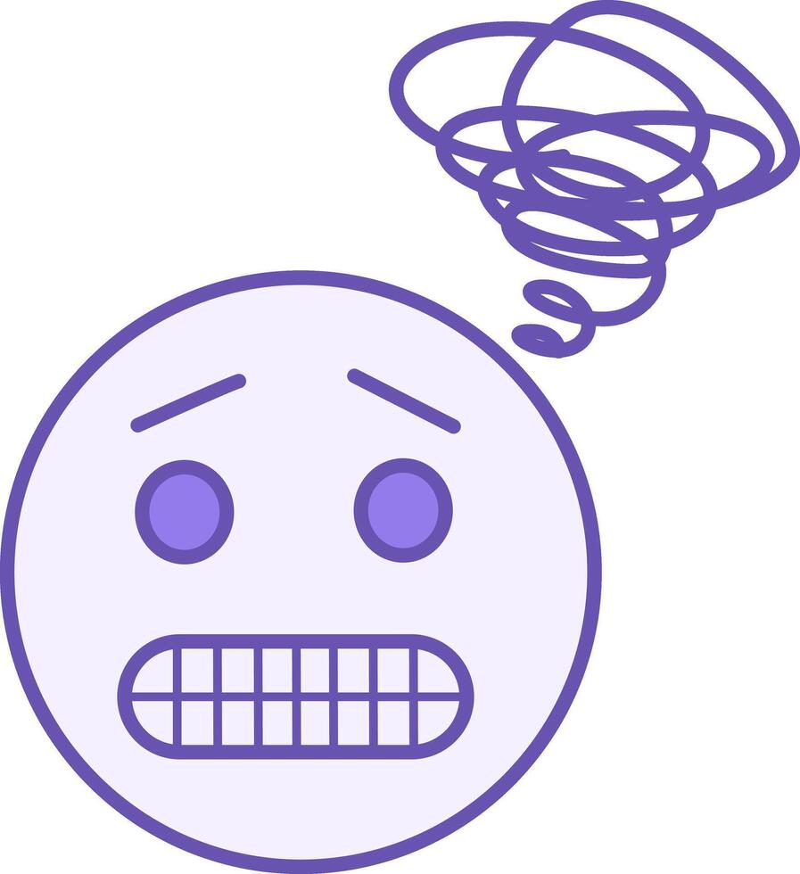 Colored Icon Anxious. Person with Anxious Emotions. Mental disorder, Mental Health. Mood Concept vector