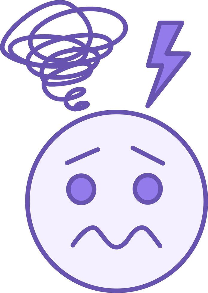 Nervous Colored Icon. Anxious Face Icon. Emotions, Mental Health, Mental Health. Mood Concept vector