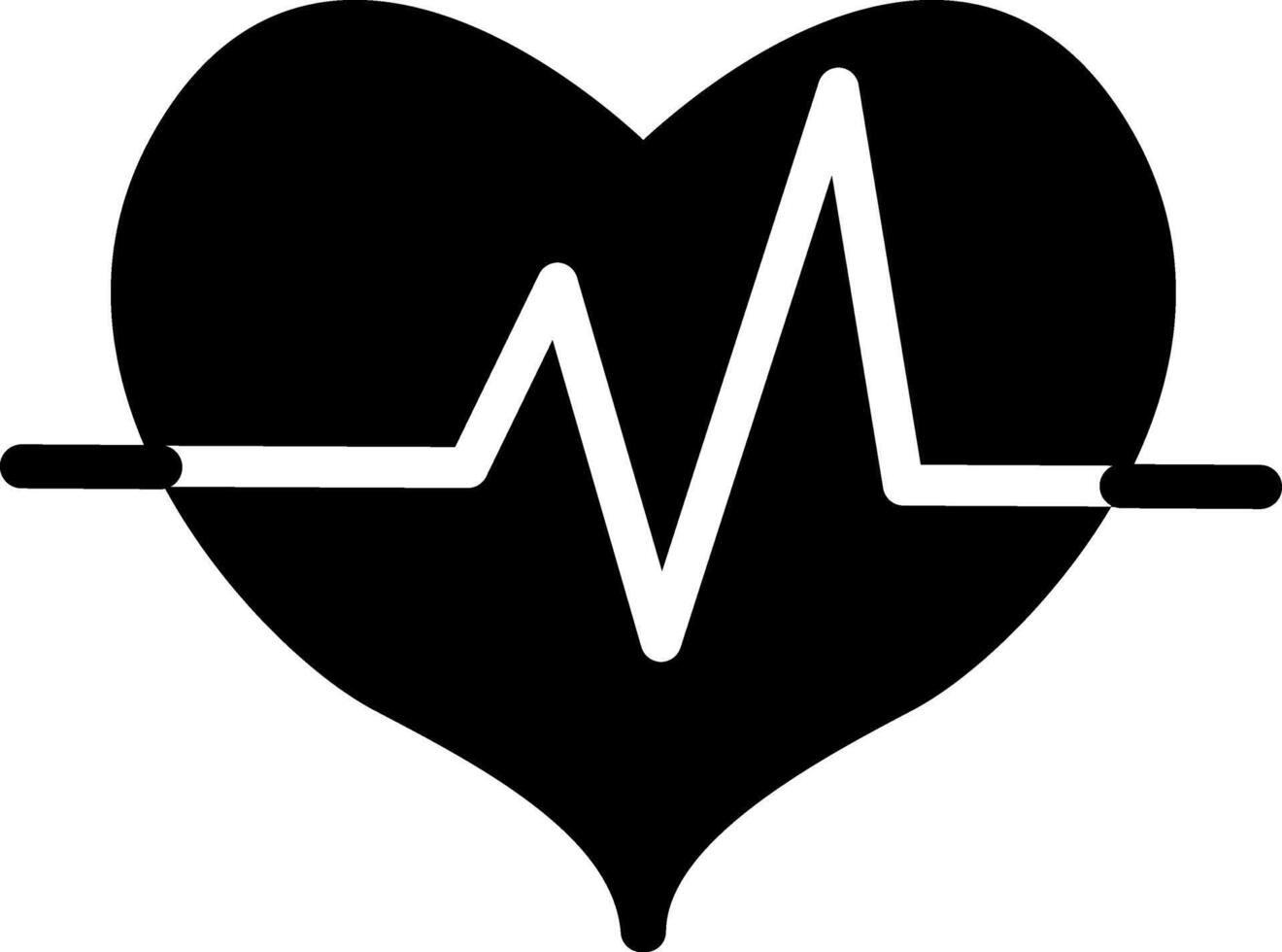 Black Heart Icon With Pulse. illustration of a heartbeat. Logo for Medical Sites and Applications. vector