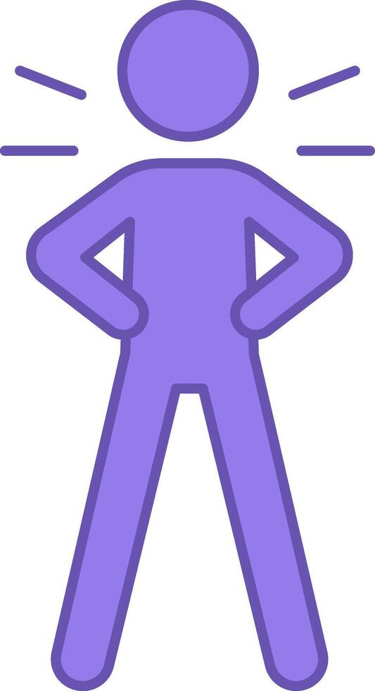 Confident Colored Icon. Icon of a Man Standing in a Confident Pose. Emotions, Mental Health. Mood Concept vector
