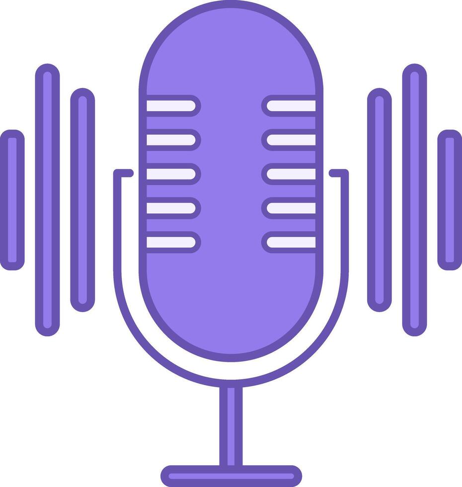 Podcasting Color Icon. Microphone Icon. Technical Part of Content. Blogger and Social Networks Concept vector