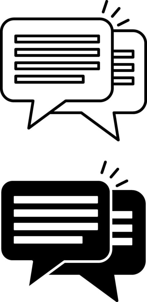 Comments icons. Black and White Icons. Review of the Text or Statement. Blogger and Social Media Concept vector
