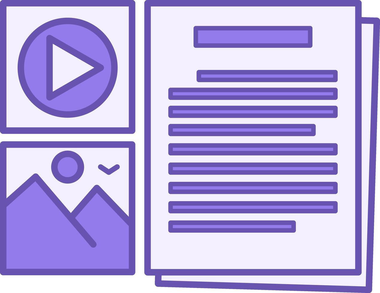 Colored Content Creation Icon. Media, Photo, and Text. Information Uploaded on Social Networks. Blogger Concept vector