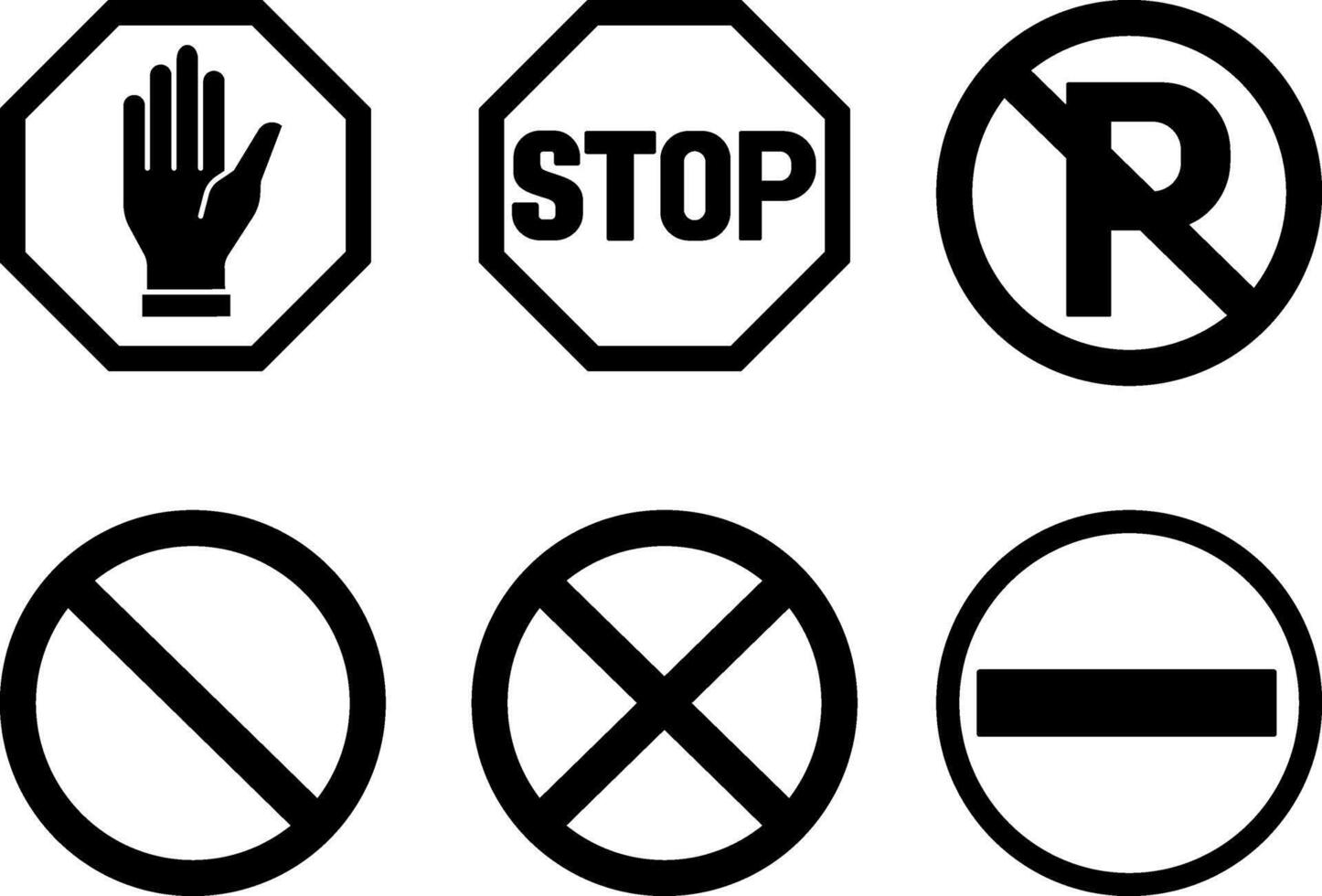 Road Signs Prohibiting Parking. No Parking, Stopping, Waiting, and Entry vector