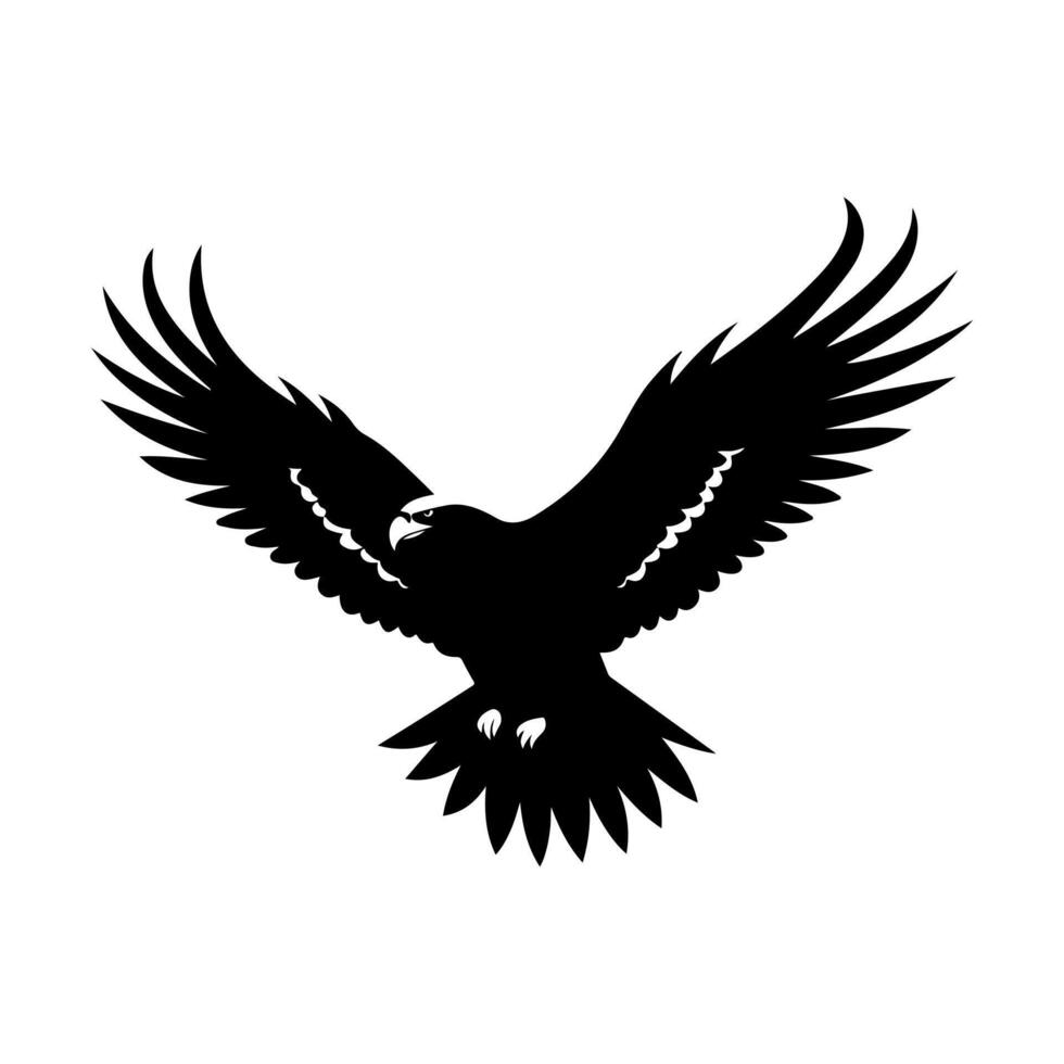 Silhouette black of a Eagle vector