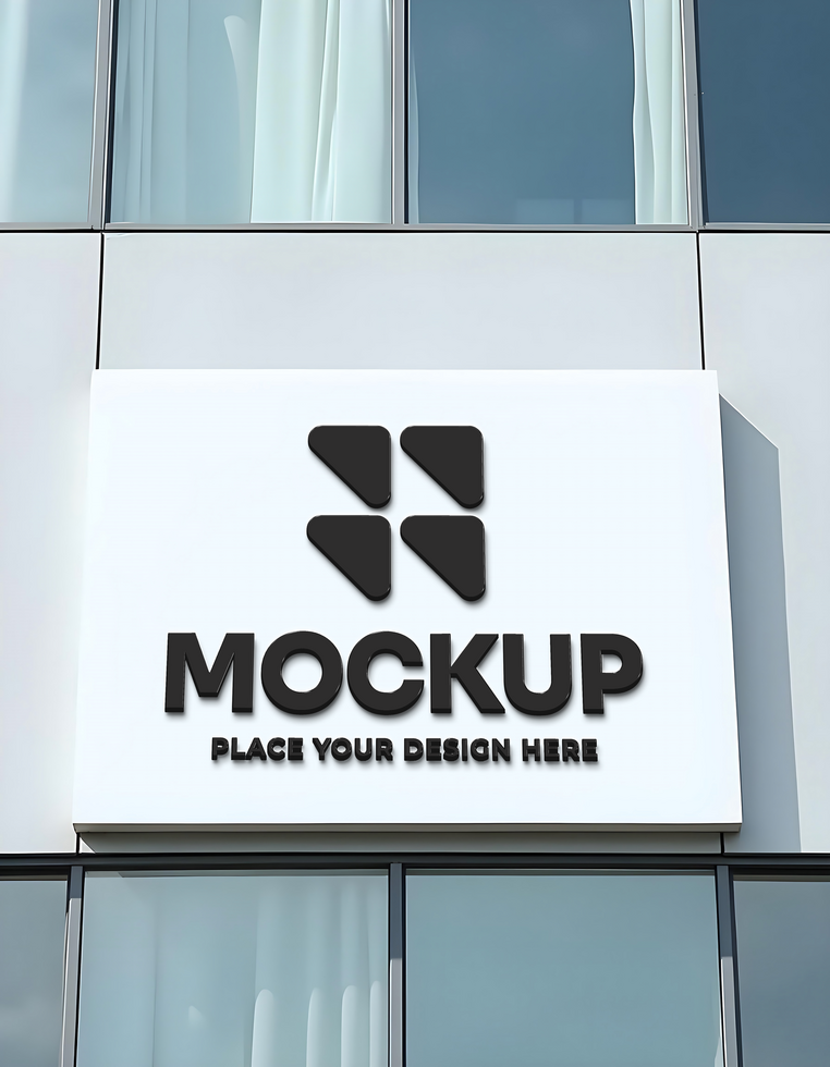 Office Signs and Facade Logo Mockups outdor psd