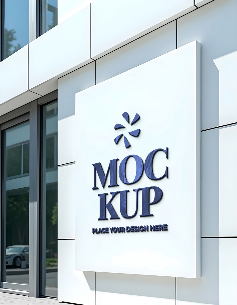 sign Building Facade Logo Mockups psd