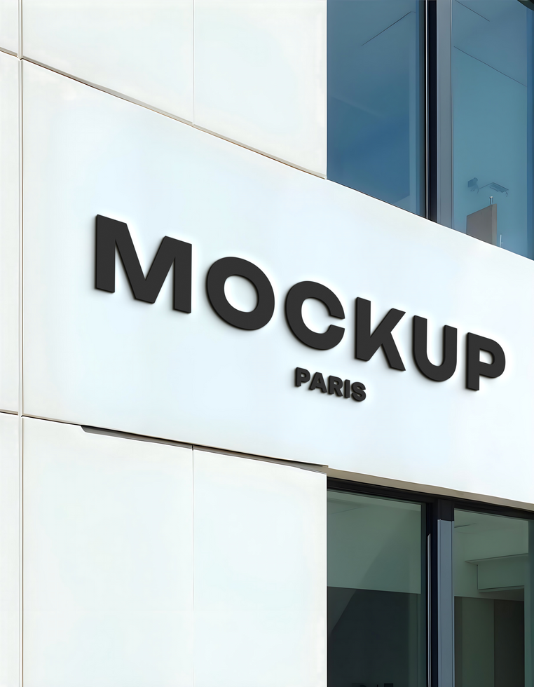 Facade Building Logo Mockups psd