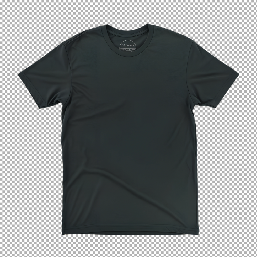 Black T-Shirt Mockup on Transparent Background High-Quality psd