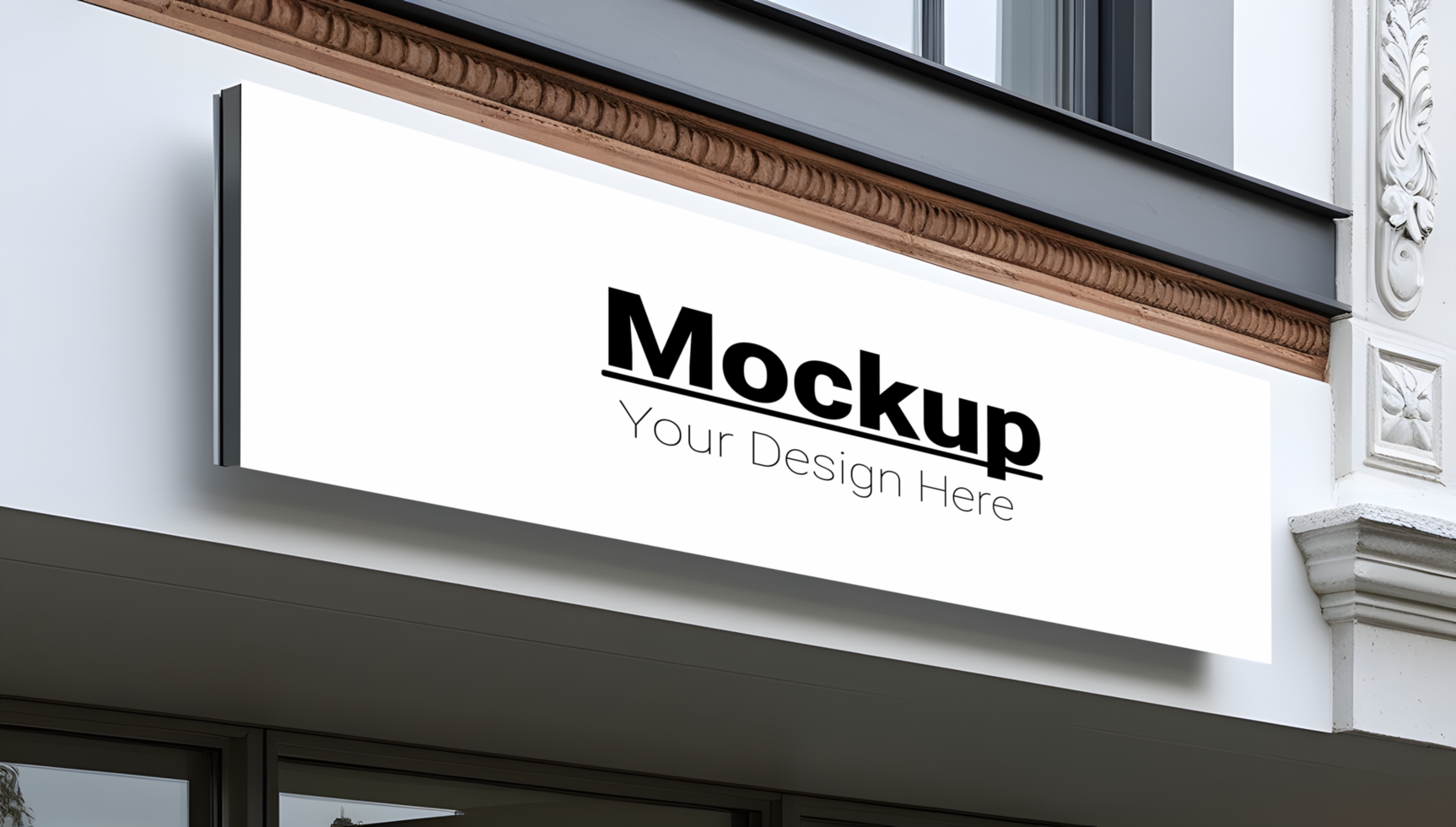 Outdoor Signboard Mockup Display Your Design on a Building Facade psd