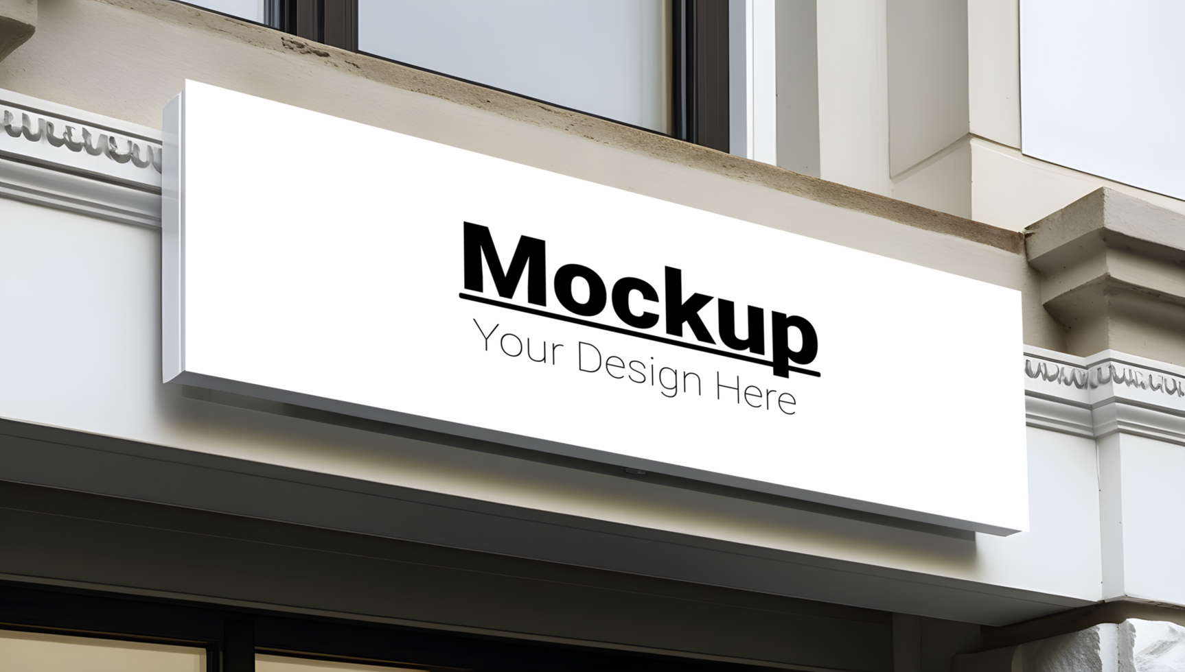 Outdoor Signboard Mockup Display Your Design on a Building Facade psd