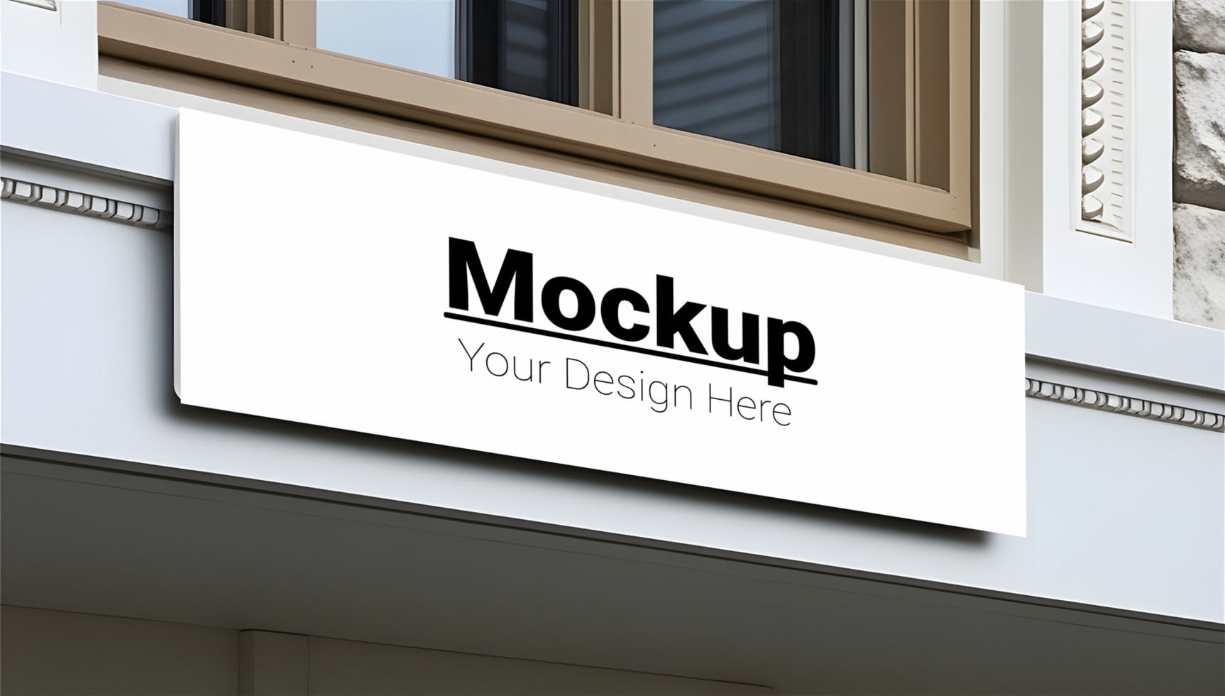 Sign mockup on a building psd