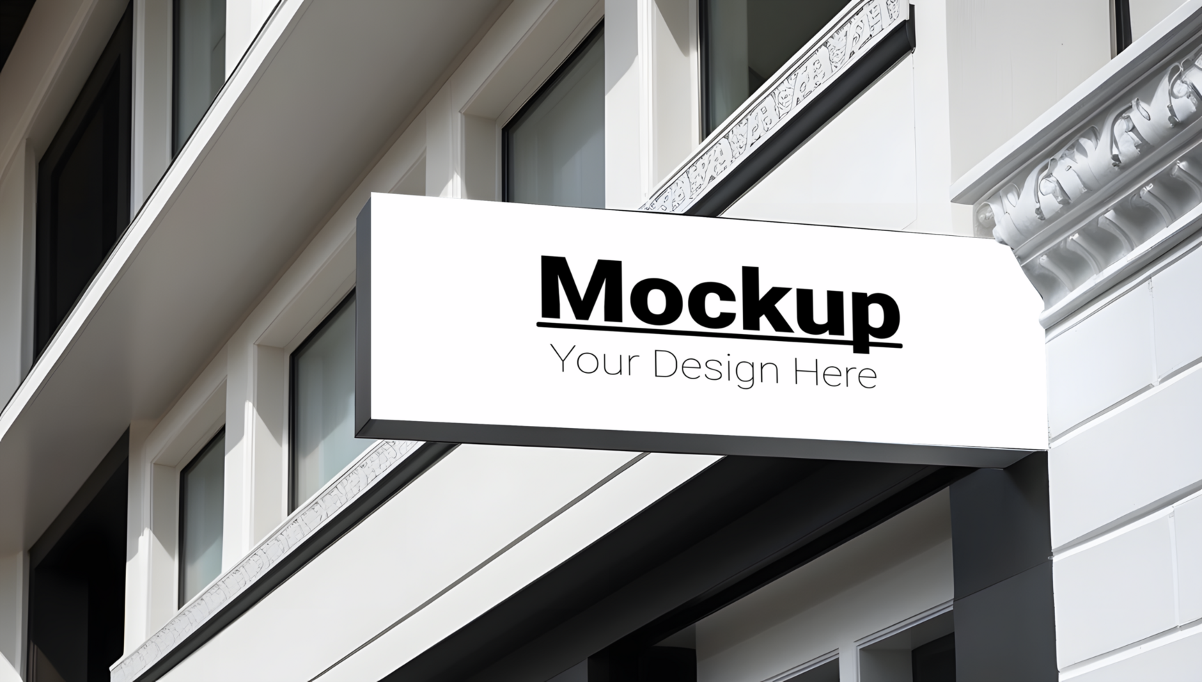 Sign mockup on a building psd