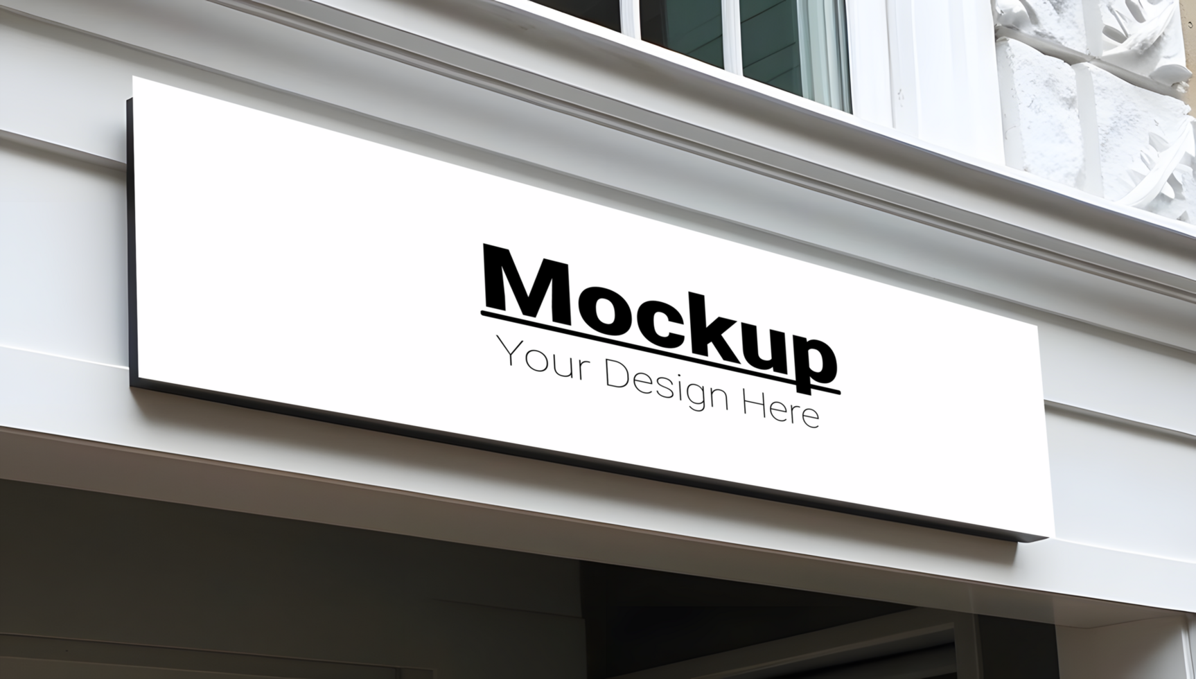 Sign mockup on a white building psd