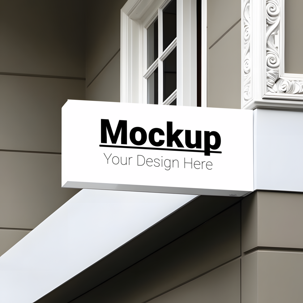 Sign mockup on a building psd