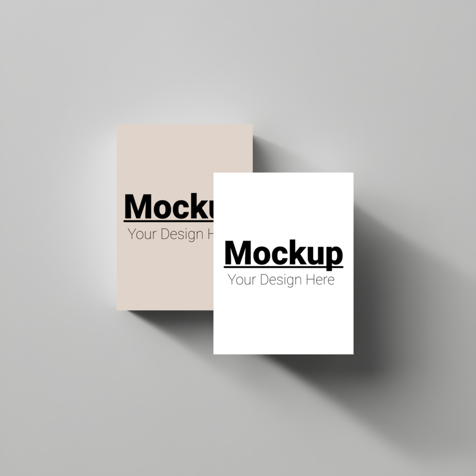 Minimalist Card Mockup Set Dual Cards with Customizable Design in Neutral Background psd