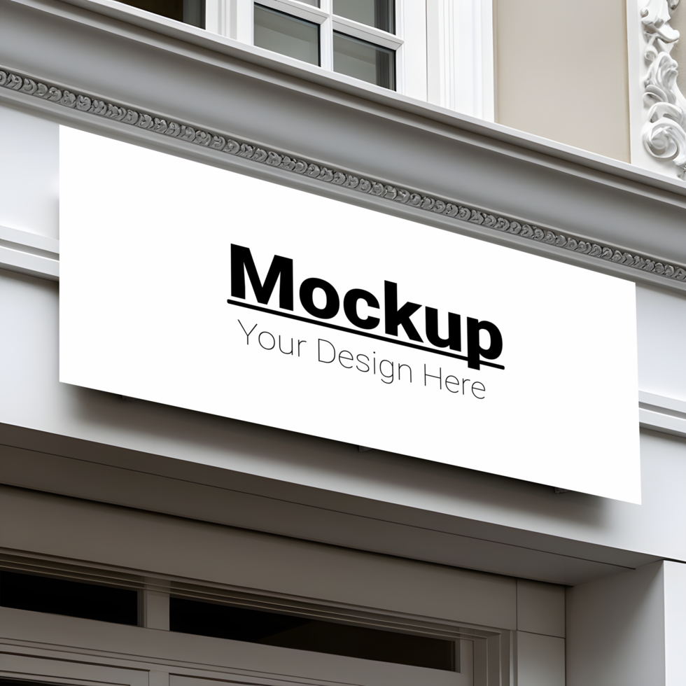 Outdoor Signboard Mockup Display Your Design on a Building Facade psd