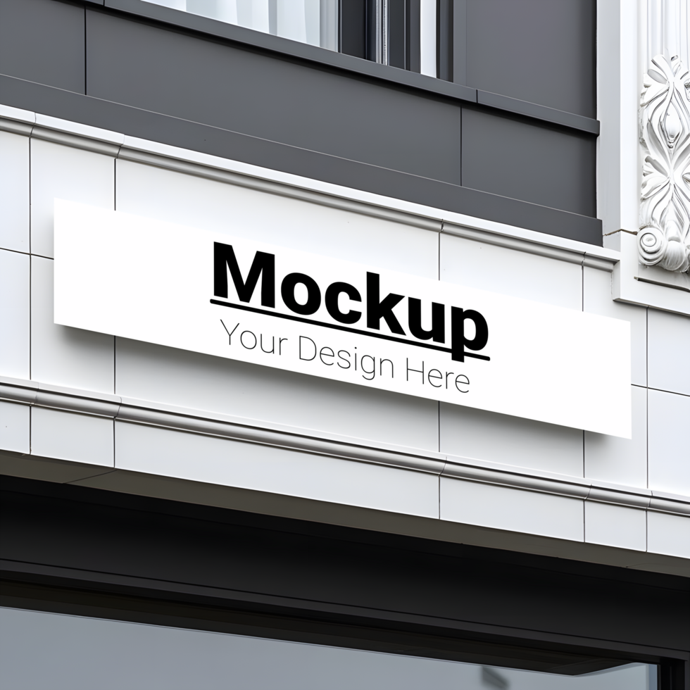 Outdoor Signboard Mockup Display Your Design on a Building Facade psd