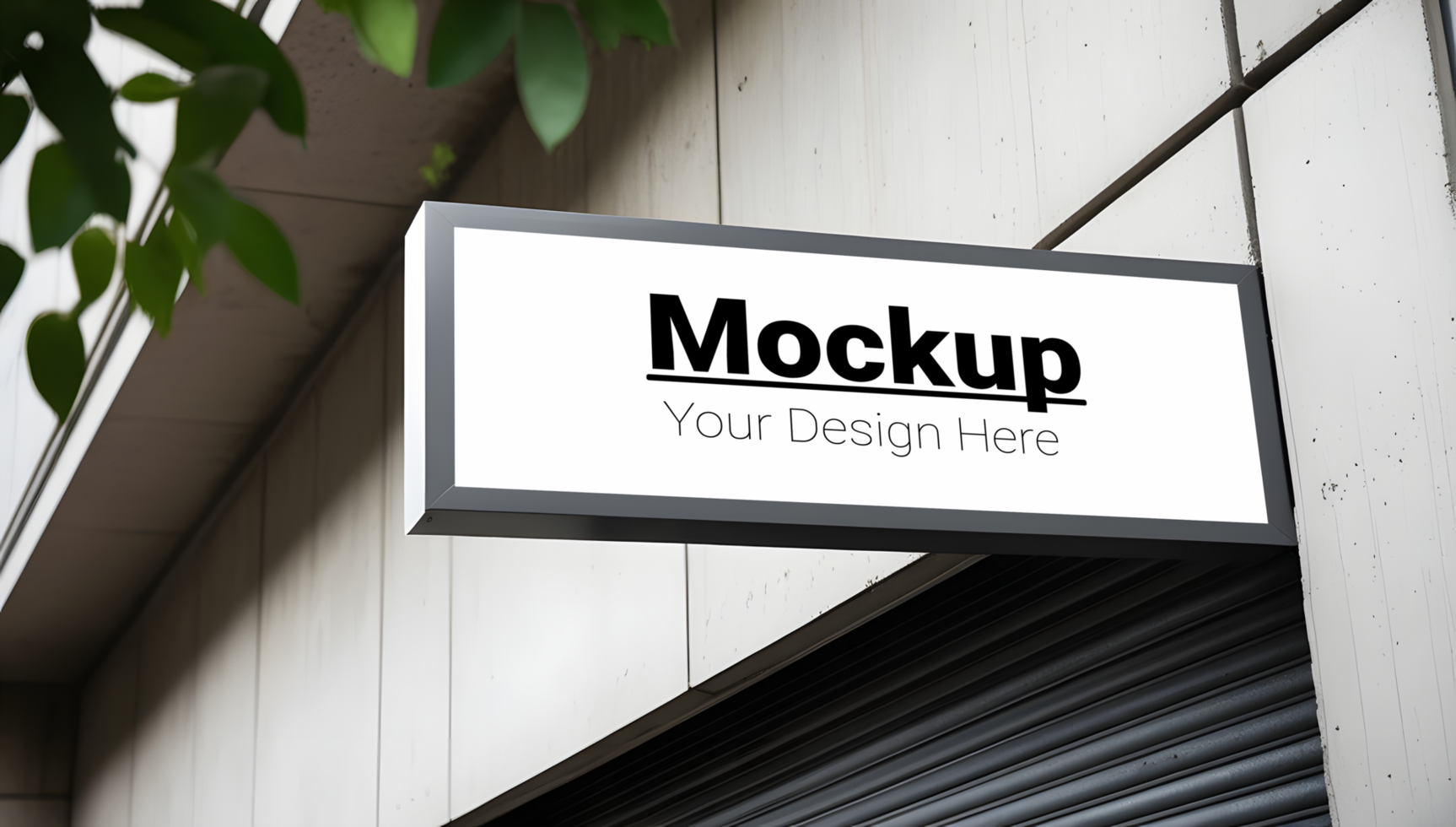 Mockup of a sign on a building psd