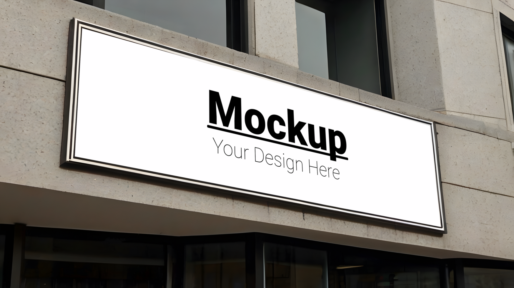 Outdoor Signboard Mockup Display Your Design on a Building Facade psd