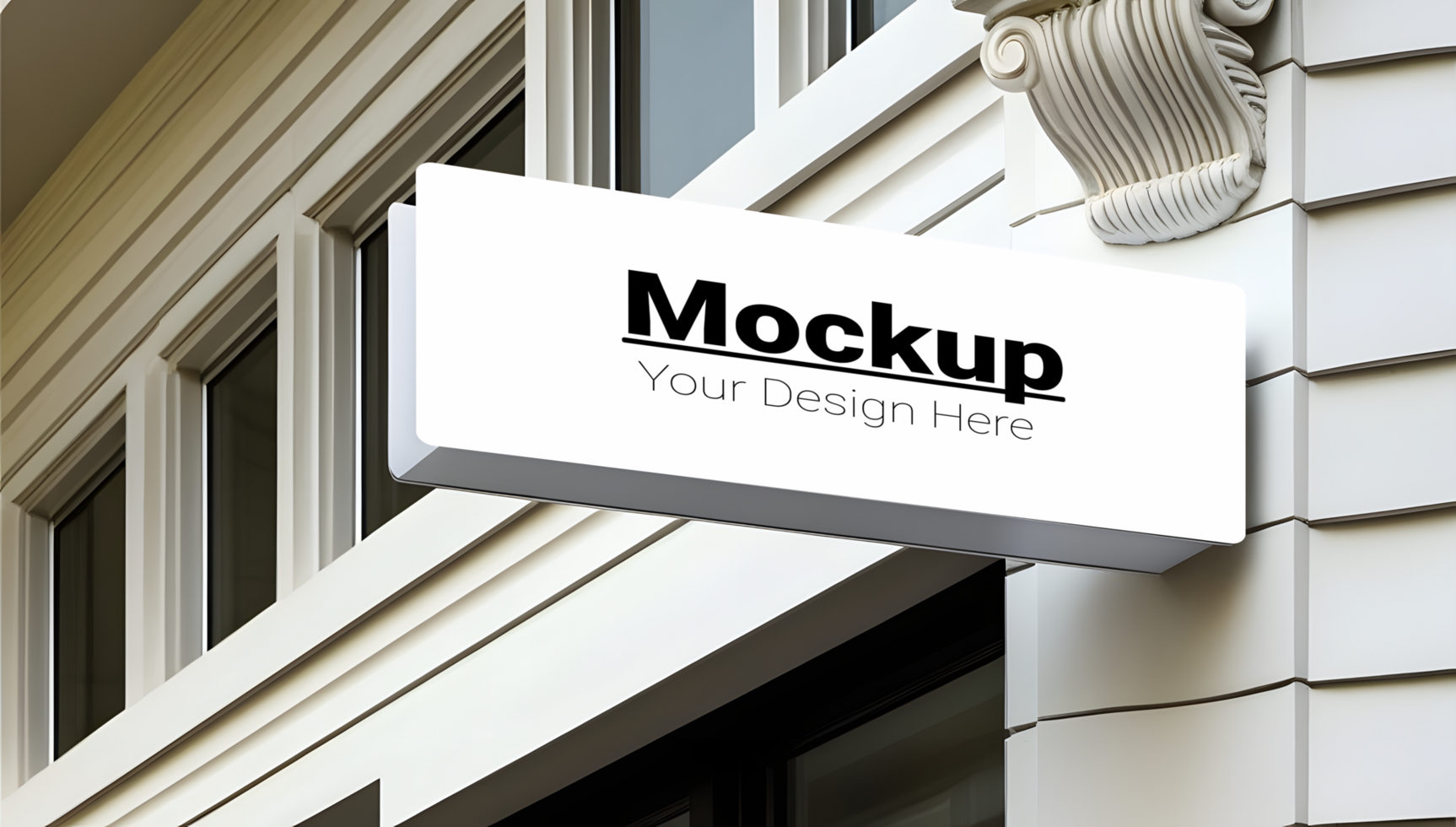 Outdoor Signboard Mockup Display Your Design on a Building Facade psd