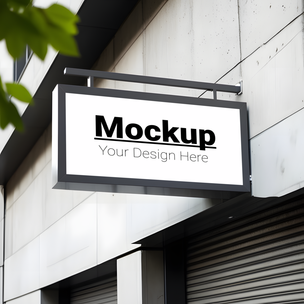 Mockup sign on a building psd