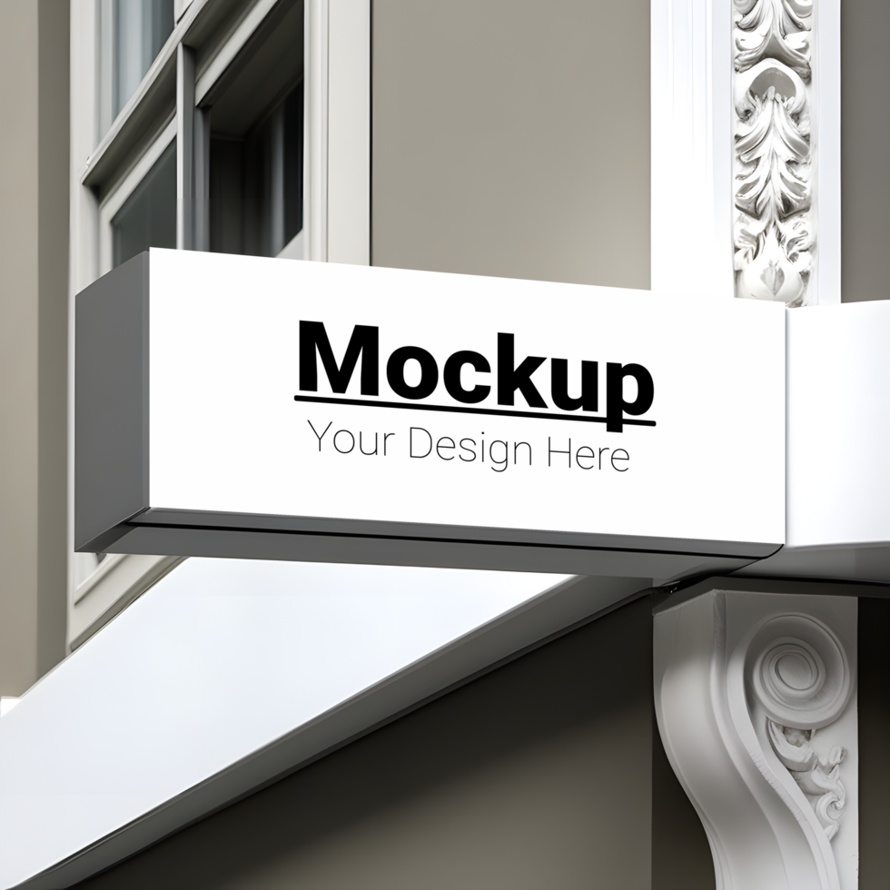 Modern sign mockup on a building psd