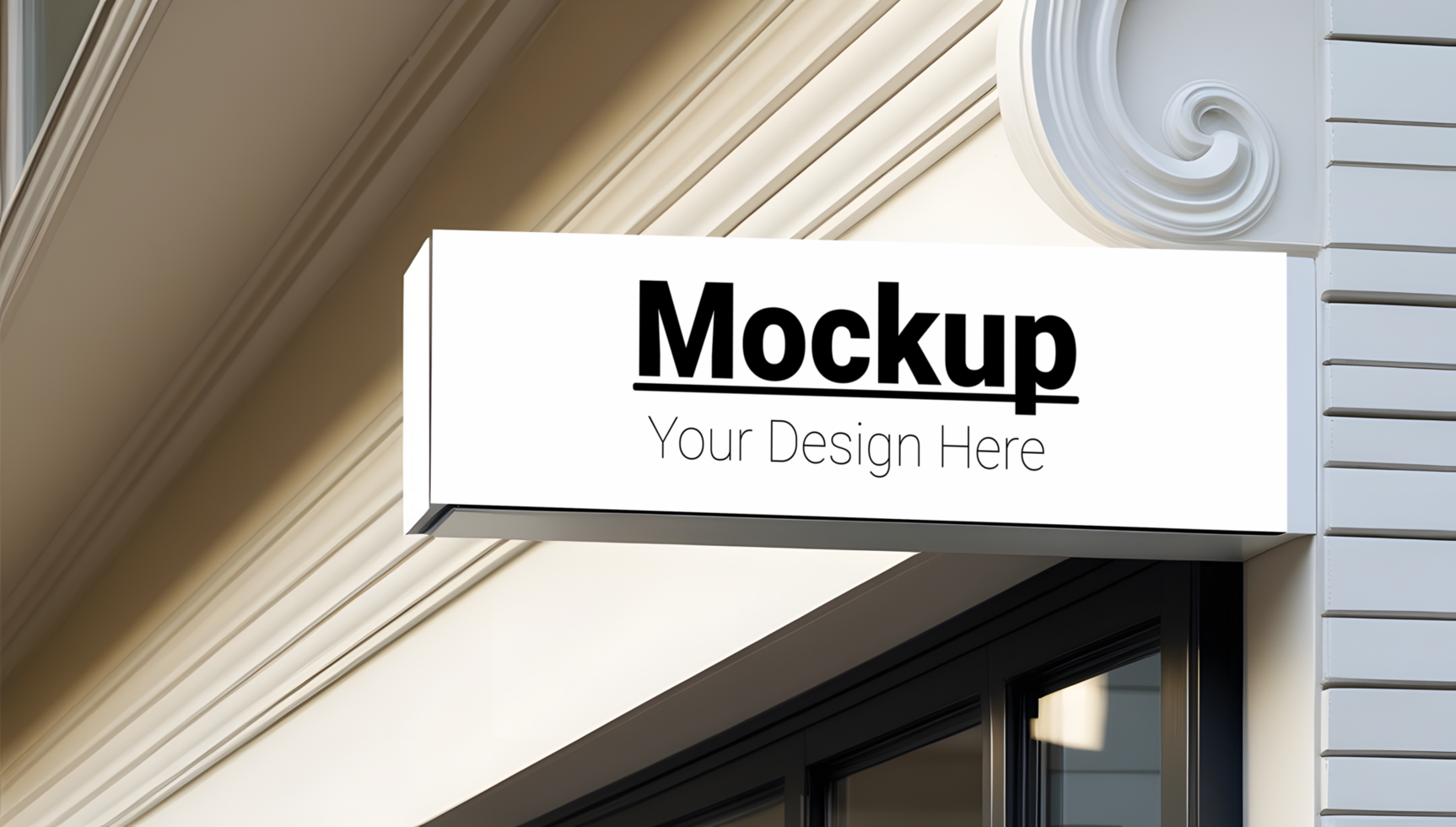 Outdoor Signboard Mockup Display Your Design on a Building Facade psd