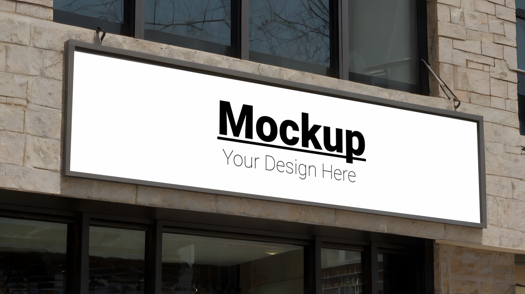 Outdoor Signboard Mockup Display Your Design on a Building Facade psd