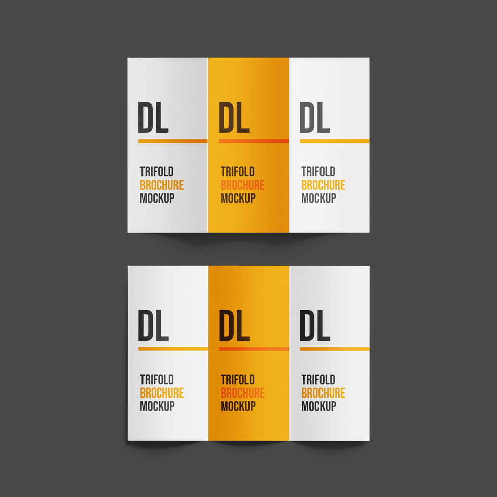 Trifold brochure or invitation mockup psd