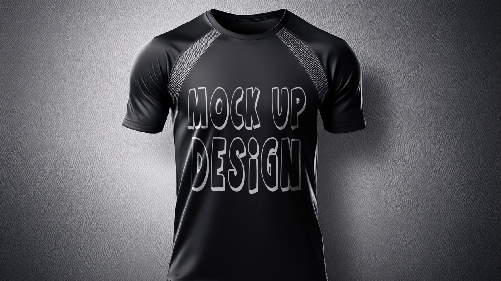 Black t - shirt mockup with the word mock up design psd