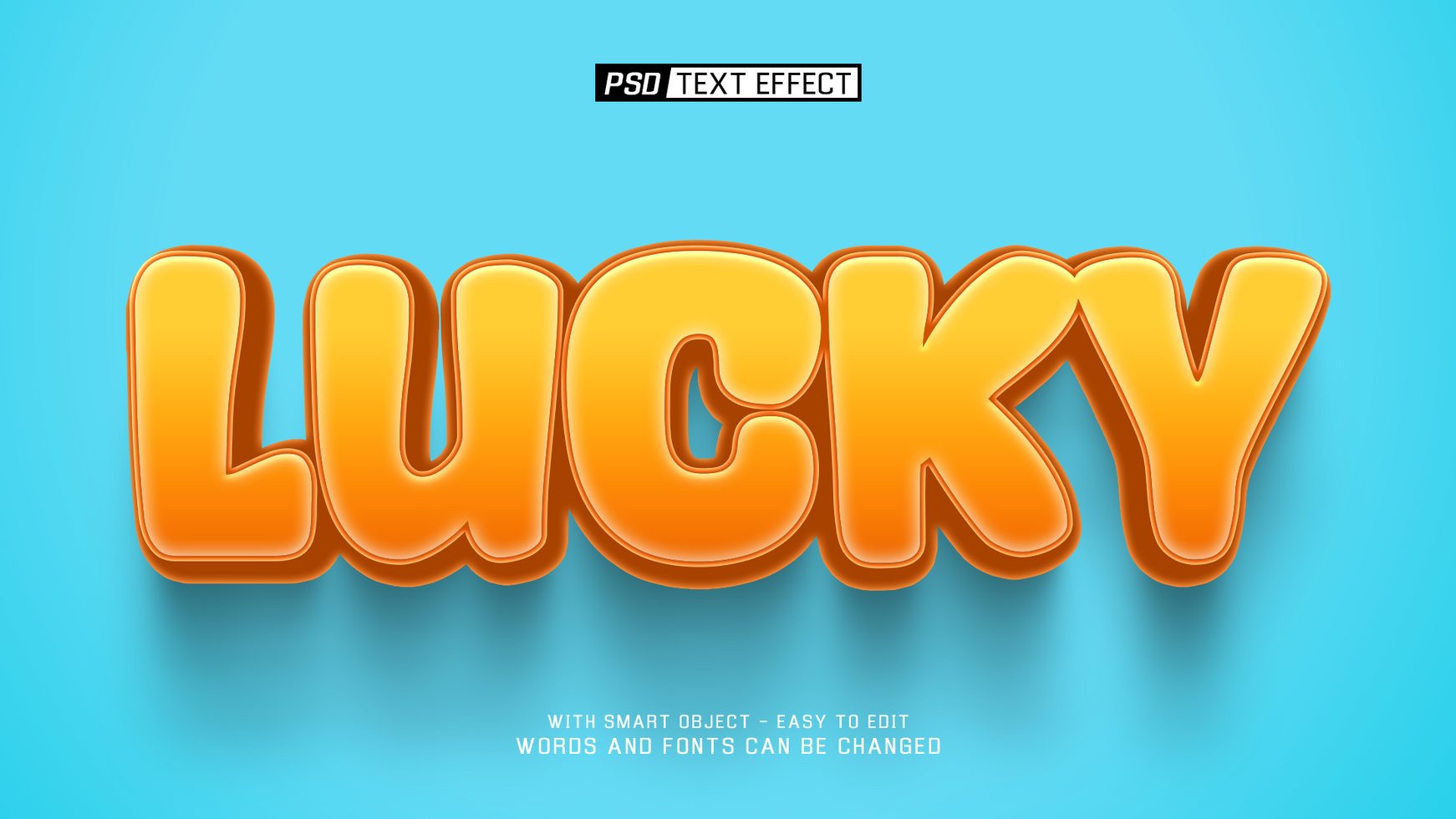lucky 3d text effect psd