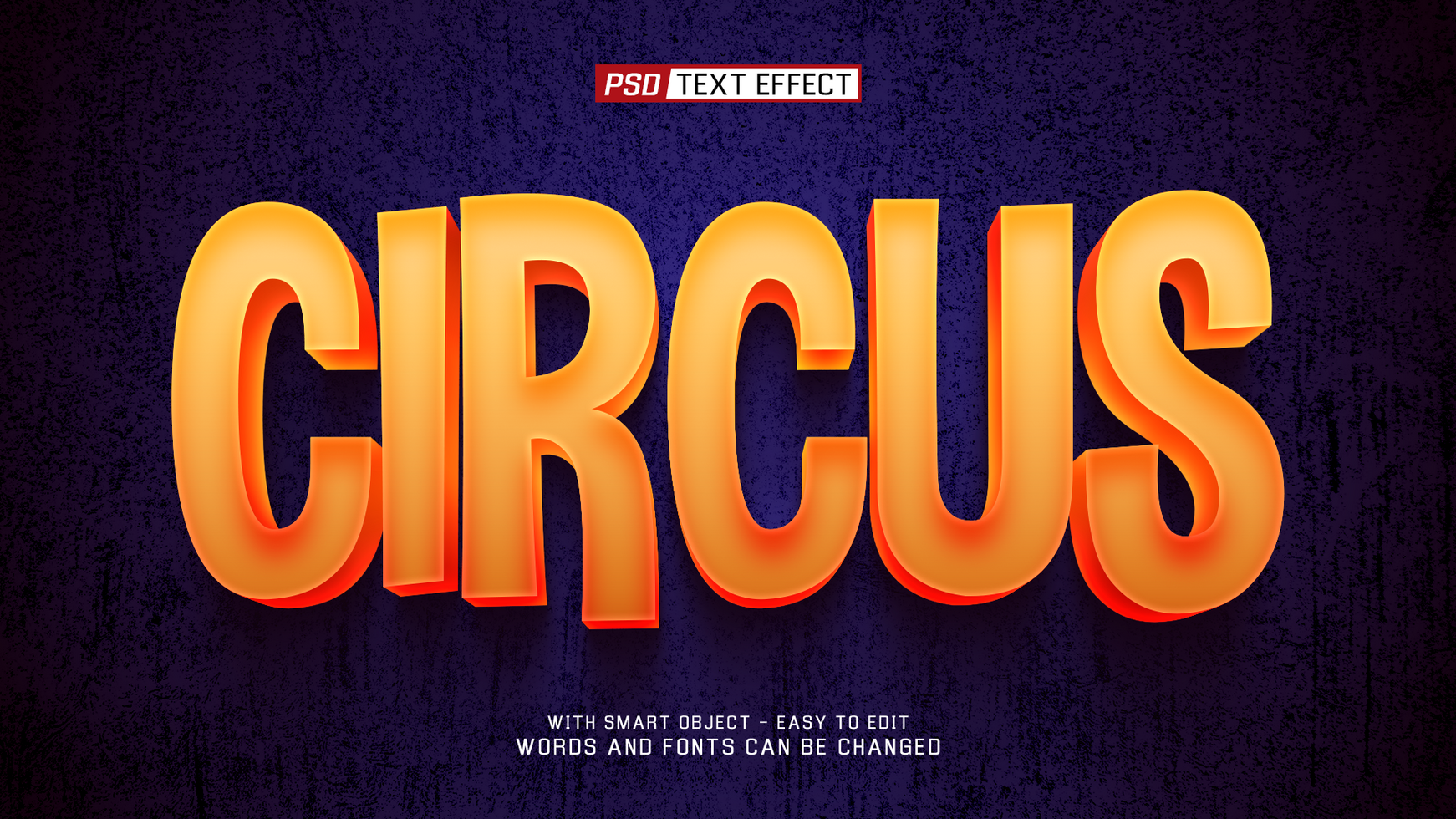 circus 3d text effect psd