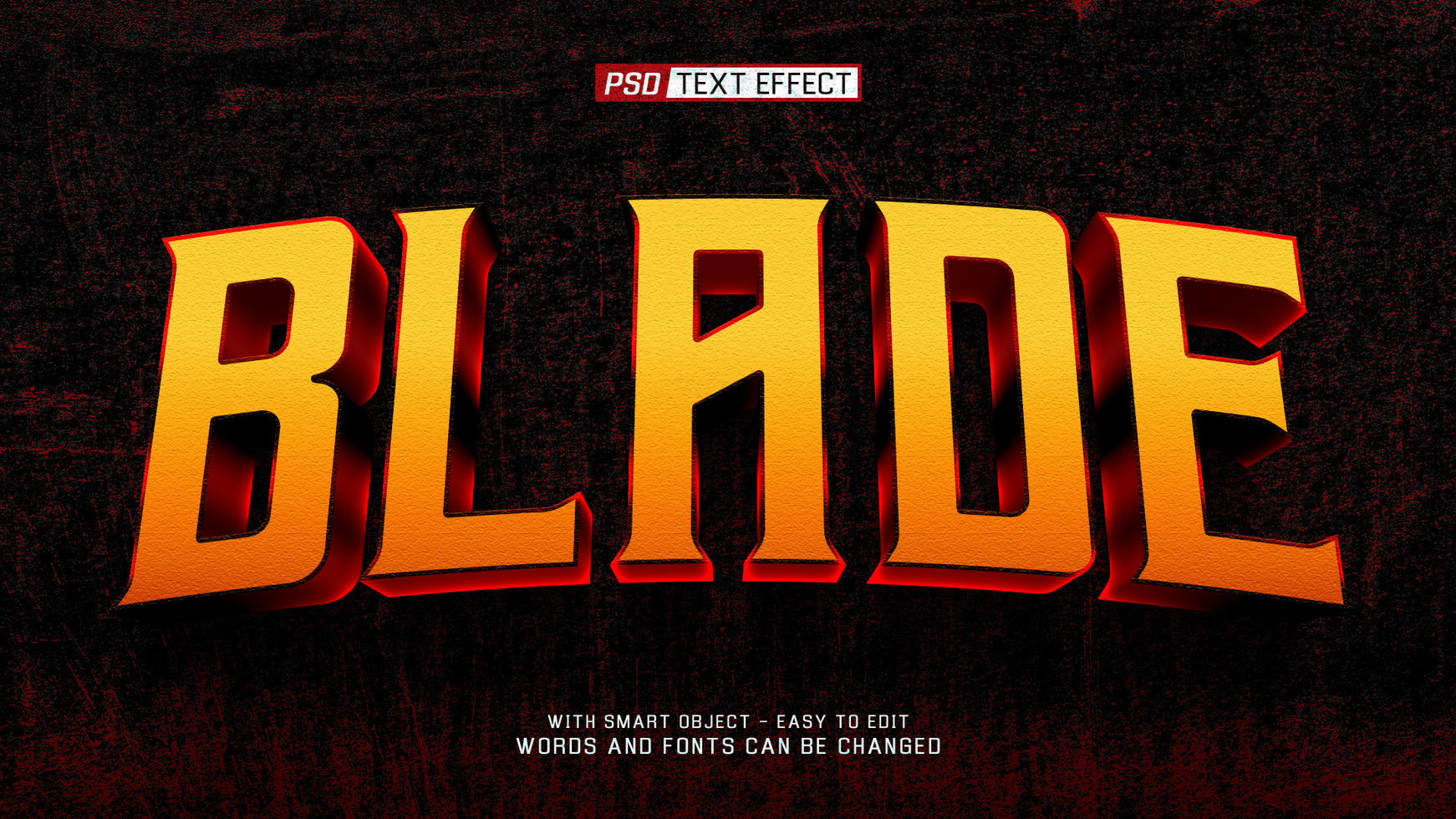 blade 3d text effect psd